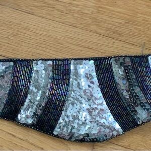 Vintage black and silver sequin waist belt
